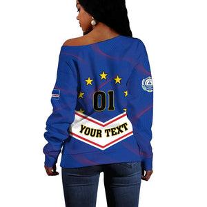 Support the Tubaroes Azuis - Cape Verde Football Off Shoulder Sweater