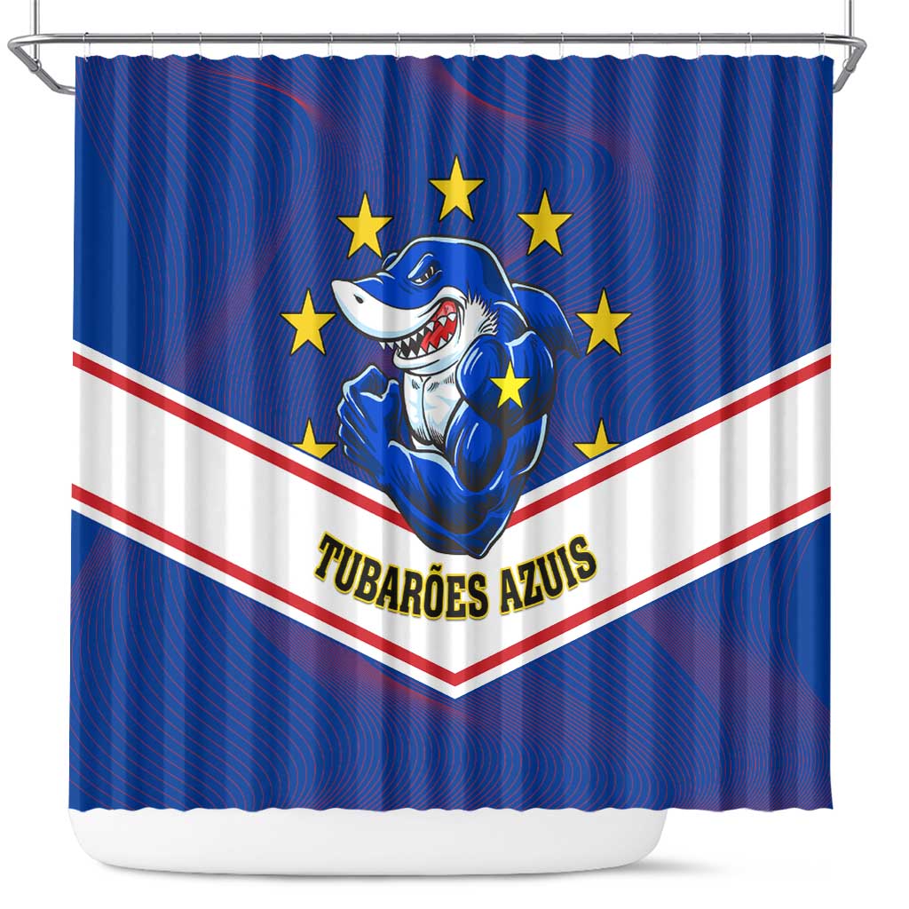 Support the Tubaroes Azuis - Cape Verde Football Shower Curtain