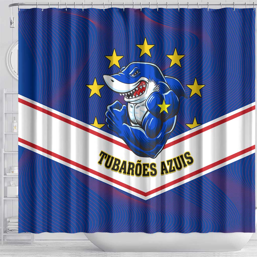 Support the Tubaroes Azuis - Cape Verde Football Shower Curtain