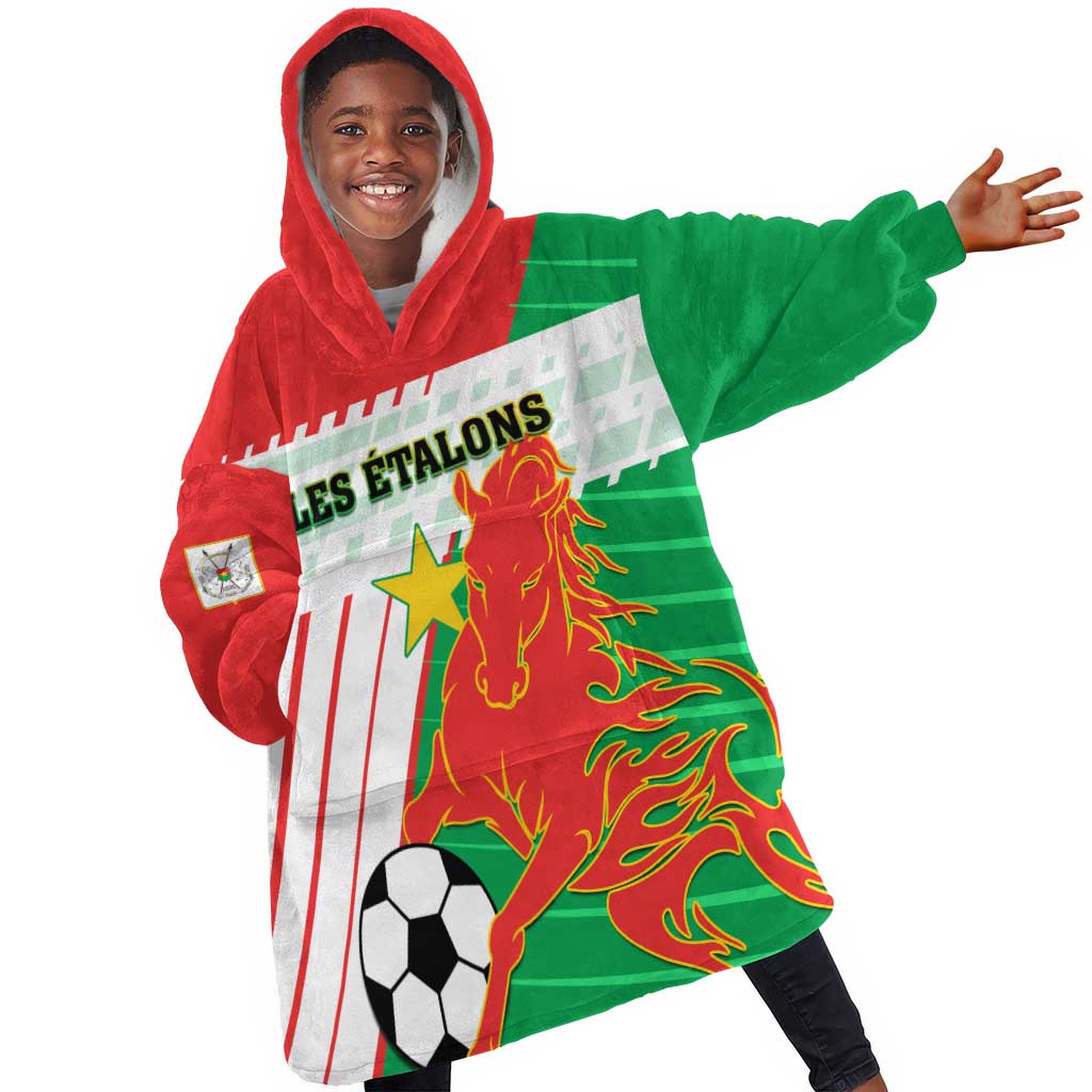 Support Les Etalons - Burkina Faso Football KId Wearable Blanket Hoodie