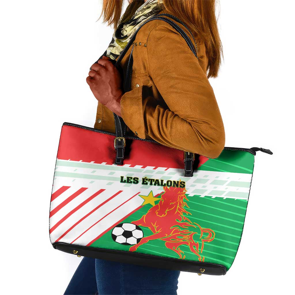 Support Les Etalons - Burkina Faso Football Leather Tote Bag