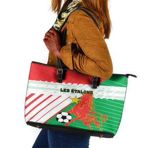 Support Les Etalons - Burkina Faso Football Leather Tote Bag