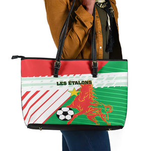 Support Les Etalons - Burkina Faso Football Leather Tote Bag