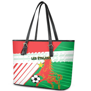 Support Les Etalons - Burkina Faso Football Leather Tote Bag