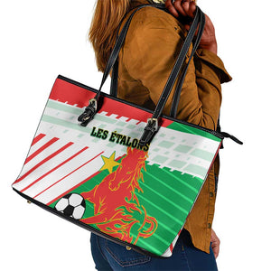 Support Les Etalons - Burkina Faso Football Leather Tote Bag