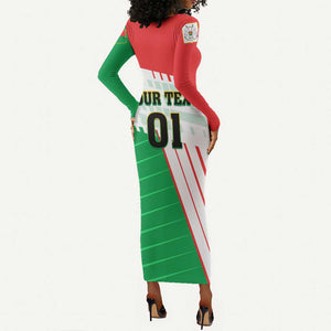 Support Les Etalons - Burkina Faso Football Long Sleeve Bodycon Dress