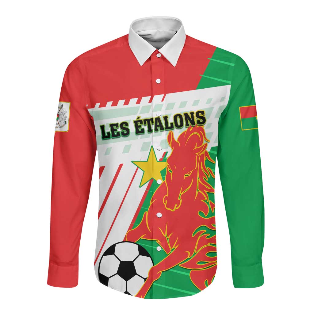 Support Les Etalons - Burkina Faso Football Long Sleeve Button Shirt