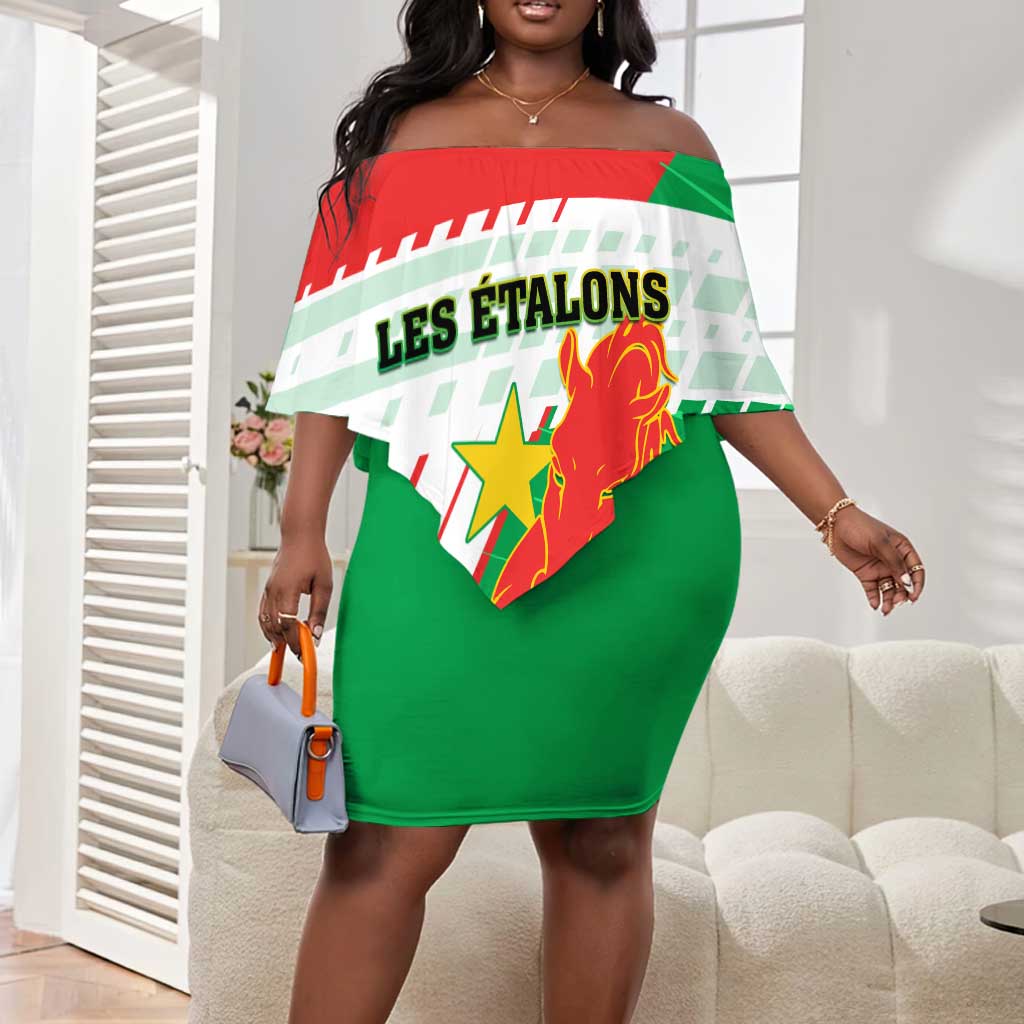 Support Les Etalons - Burkina Faso Football Off Shoulder Short Dress LT01