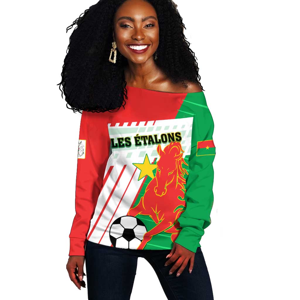 Support Les Etalons - Burkina Faso Football Off Shoulder Sweater