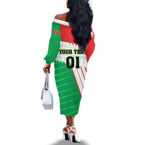 Support Les Etalons - Burkina Faso Football Off The Shoulder Long Sleeve Dress