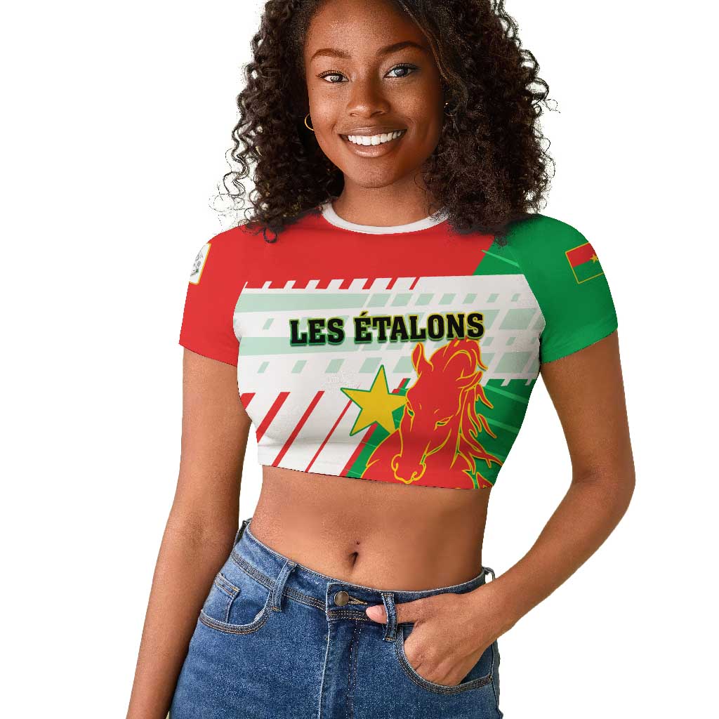 Support Les Etalons - Burkina Faso Football Raglan Cropped T shirt