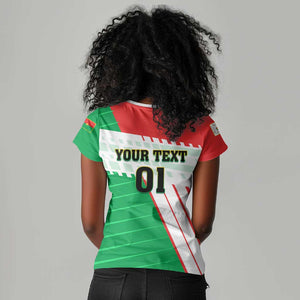 Support Les Etalons - Burkina Faso Football Women V-Neck T-Shirt