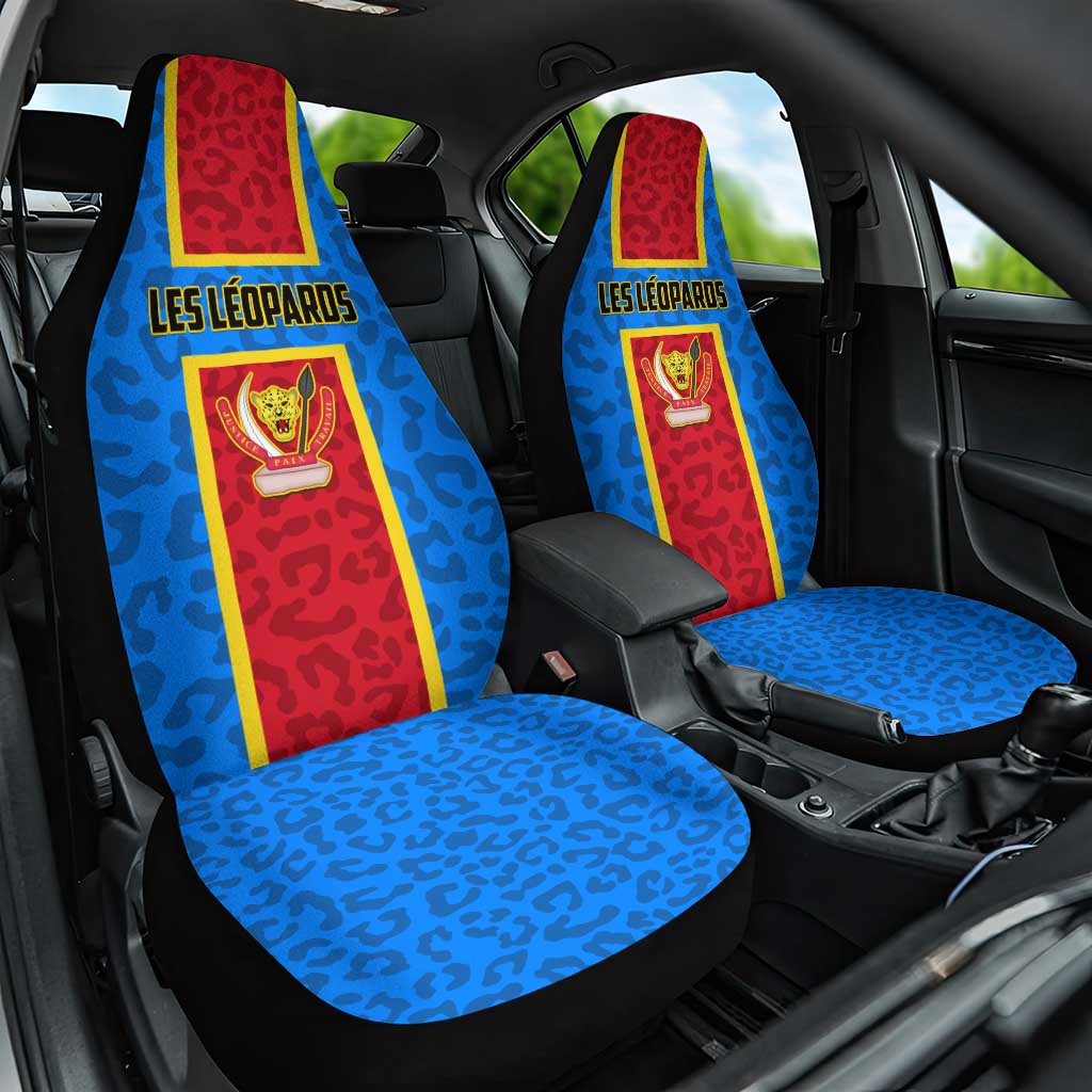 Support Les Leopards - DR Congo Football Car Seat Cover