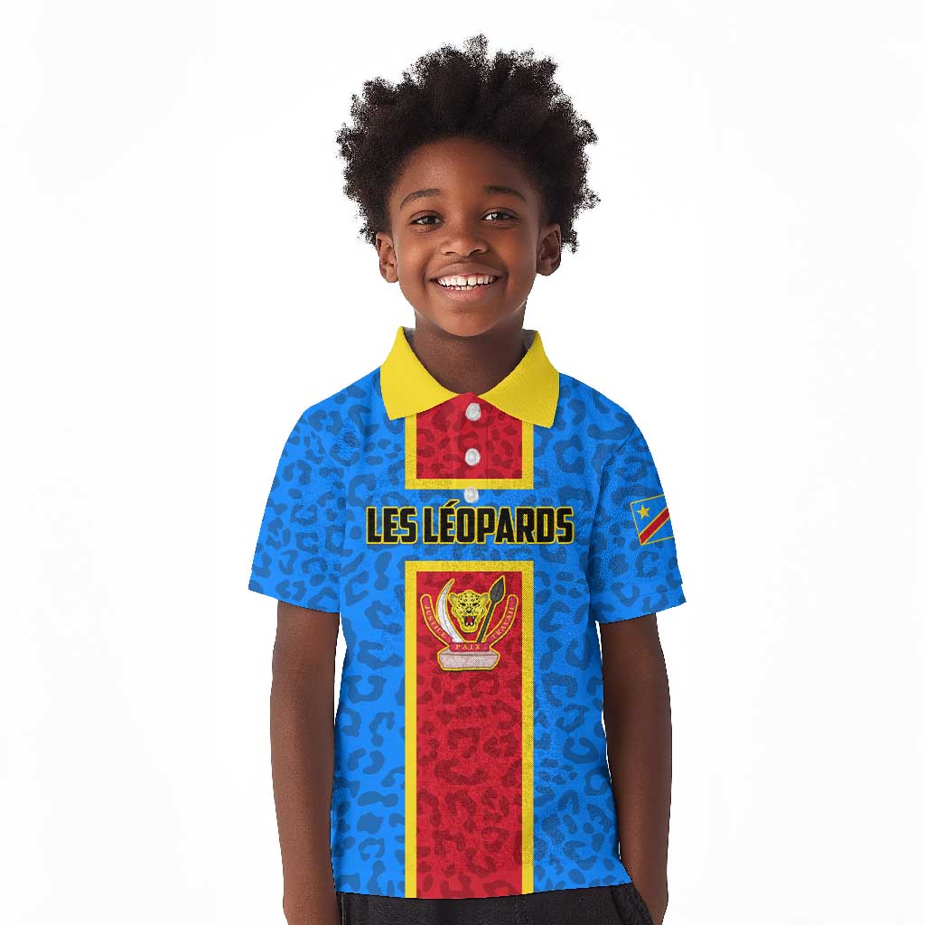 Support Les Leopards - DR Congo Football Kid Polo Shirt