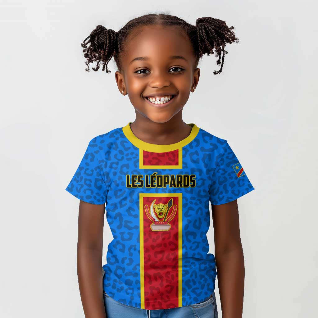 Support Les Leopards - DR Congo Football Kid T shirt