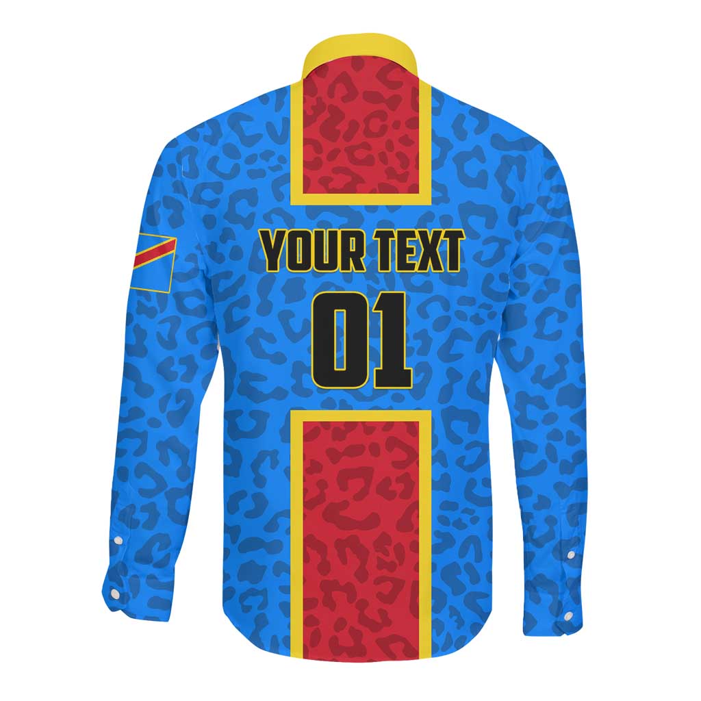 Support Les Leopards - DR Congo Football Long Sleeve Button Shirt