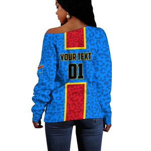 Support Les Leopards - DR Congo Football Off Shoulder Sweater