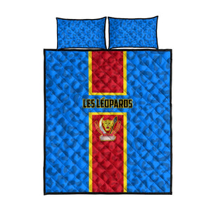 Support Les Leopards - DR Congo Football Quilt Bed Set