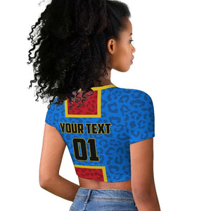 Support Les Leopards - DR Congo Football Raglan Cropped T shirt