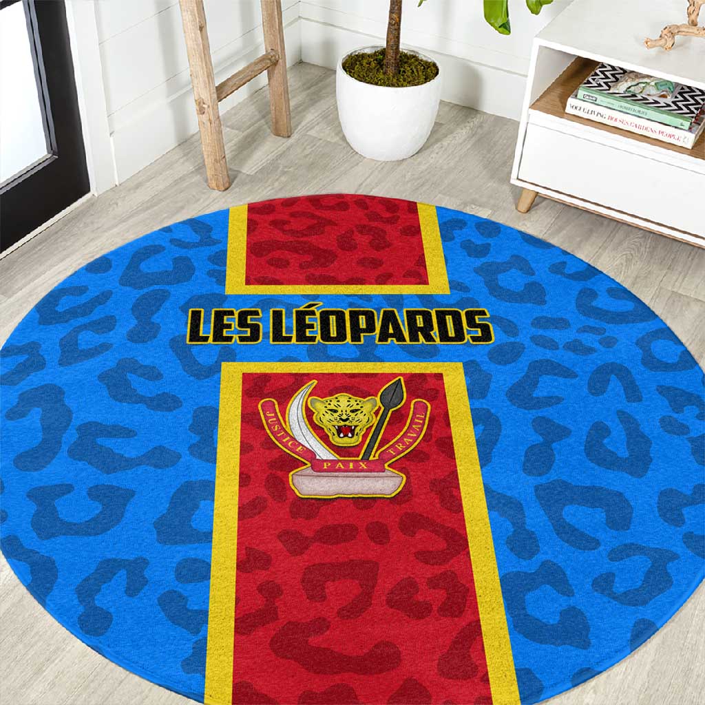 Support Les Leopards - DR Congo Football Round Carpet