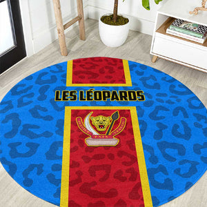 Support Les Leopards - DR Congo Football Round Carpet