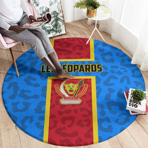 Support Les Leopards - DR Congo Football Round Carpet