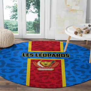 Support Les Leopards - DR Congo Football Round Carpet