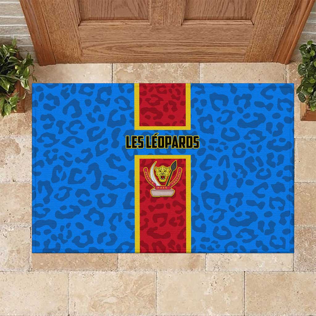 Support Les Leopards - DR Congo Football Rubber Doormat