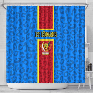 Support Les Leopards - DR Congo Football Shower Curtain