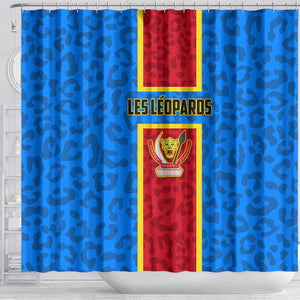 Support Les Leopards - DR Congo Football Shower Curtain