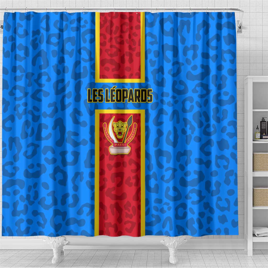 Support Les Leopards - DR Congo Football Shower Curtain