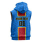 Support Les Leopards - DR Congo Football Sleeveless Zip Hoodie - African Pride