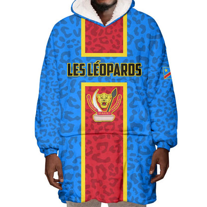Support Les Leopards - DR Congo Football Wearable Blanket Hoodie