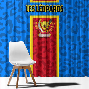 Support Les Leopards - DR Congo Football Window Curtain