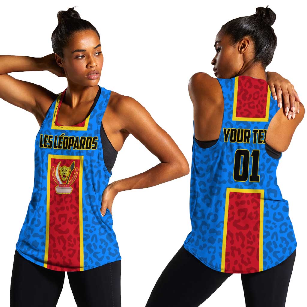 Support Les Leopards - DR Congo Football Women Racerback Tank