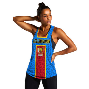 Support Les Leopards - DR Congo Football Women Racerback Tank