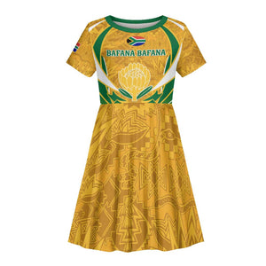 Support Bafana Bafana - South Africa Soccer Kid Short Sleeve Dress