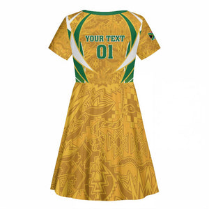 Support Bafana Bafana - South Africa Soccer Kid Short Sleeve Dress