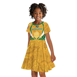 Support Bafana Bafana - South Africa Soccer Kid Short Sleeve Dress