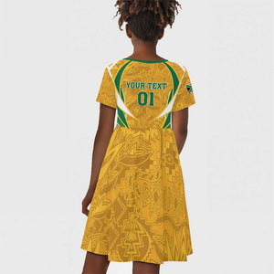 Support Bafana Bafana - South Africa Soccer Kid Short Sleeve Dress