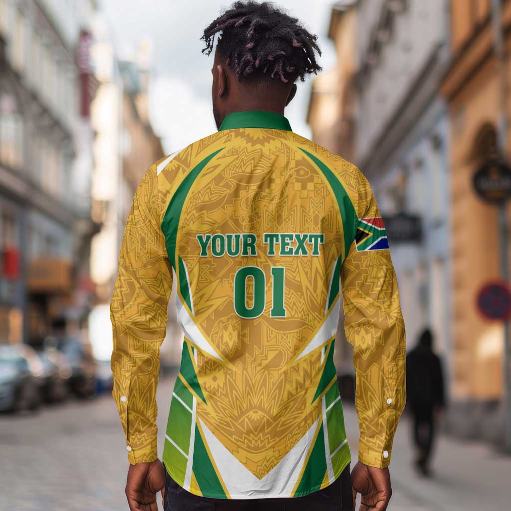 Support Bafana Bafana - South Africa Soccer Long Sleeve Button Shirt