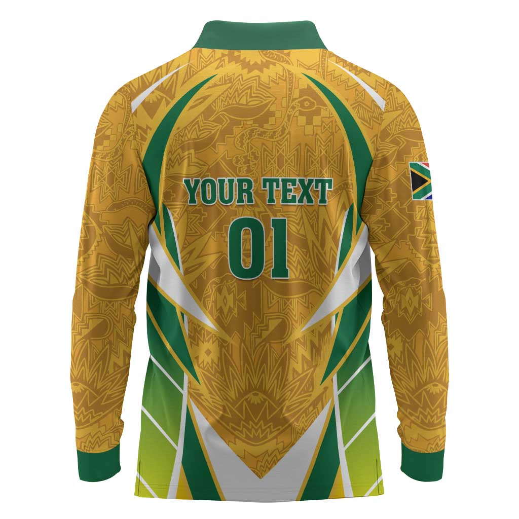 Support Bafana Bafana - South Africa Soccer Long Sleeve Polo Shirt