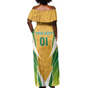 Support Bafana Bafana - South Africa Soccer Off Shoulder Maxi Dress