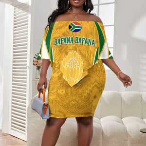 Support Bafana Bafana - South Africa Soccer Off Shoulder Short Dress LT01