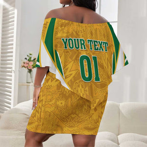 Support Bafana Bafana - South Africa Soccer Off Shoulder Short Dress LT01