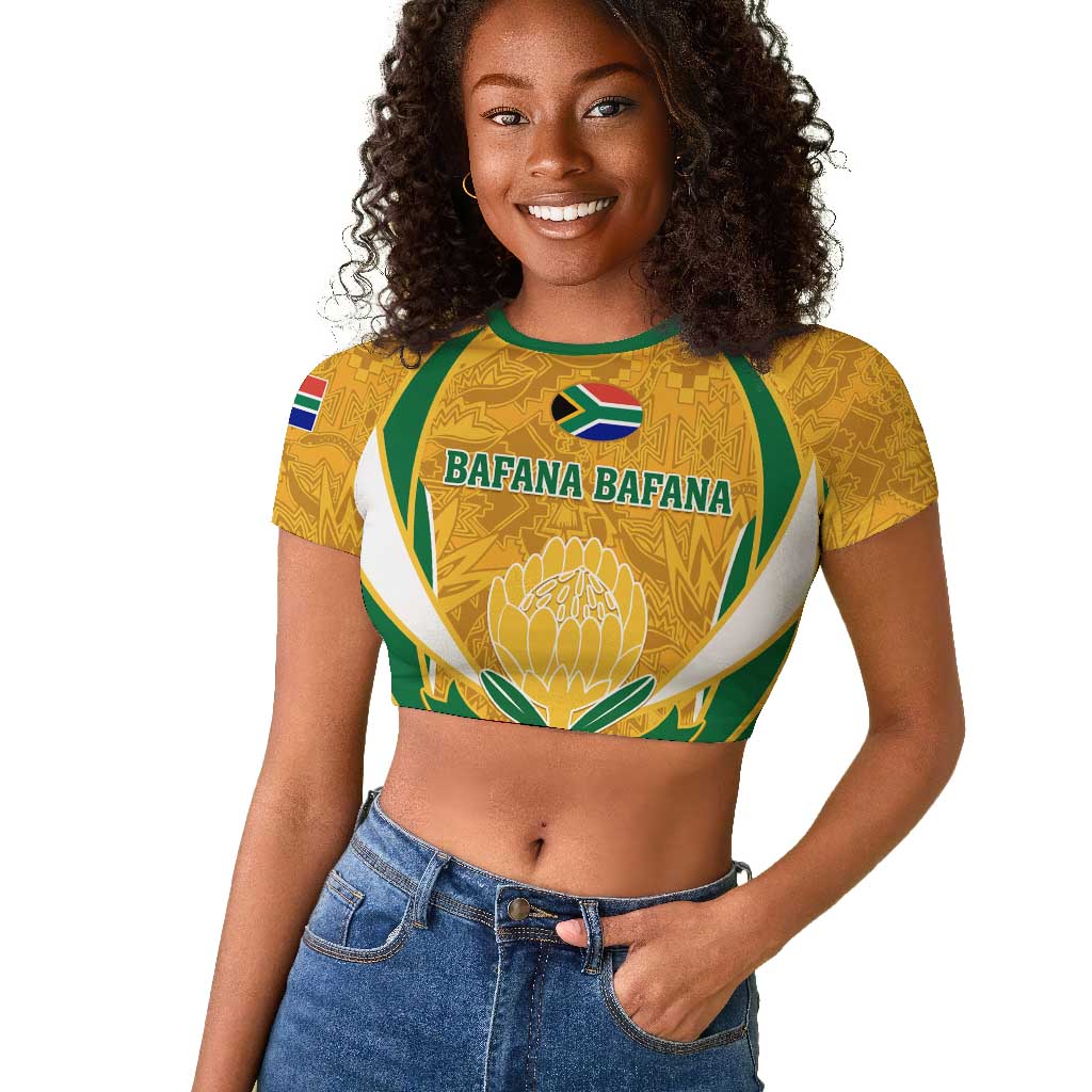 Support Bafana Bafana - South Africa Soccer Raglan Cropped T shirt