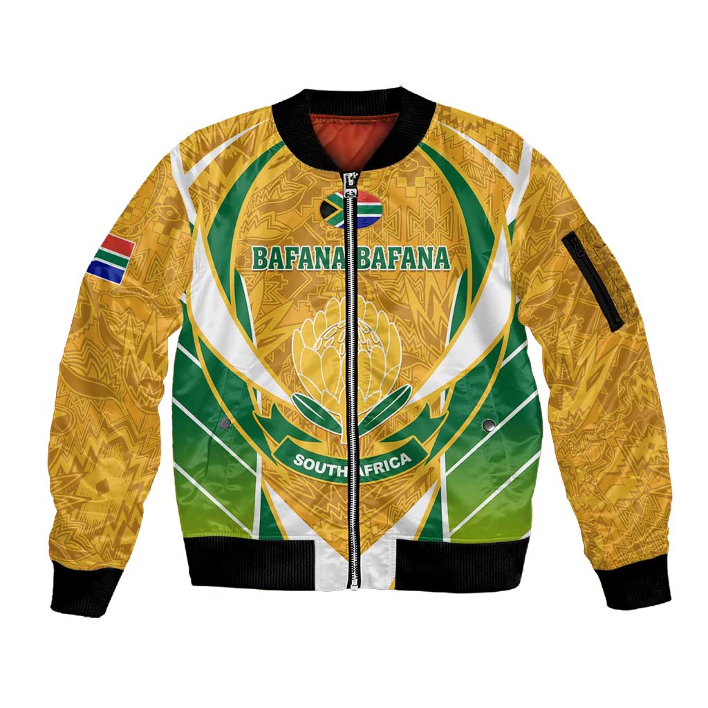 Support Bafana Bafana - South Africa Soccer Sleeve Zip Bomber Jacket