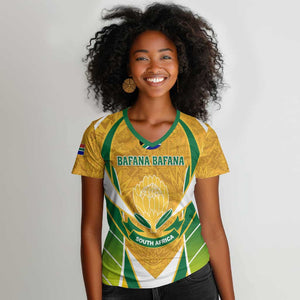 Support Bafana Bafana - South Africa Soccer Women V-Neck T-Shirt