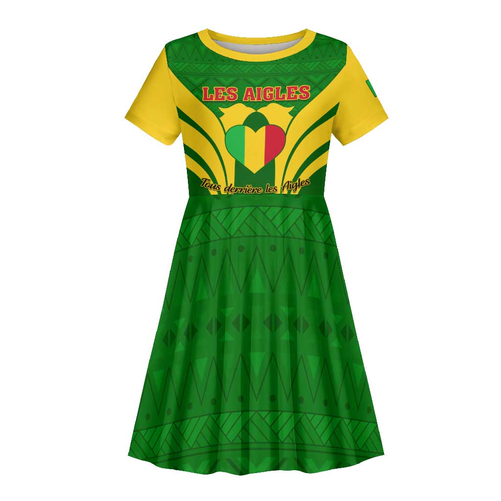 Support Les Aigles Du Mali - Mali Football Kid Short Sleeve Dress