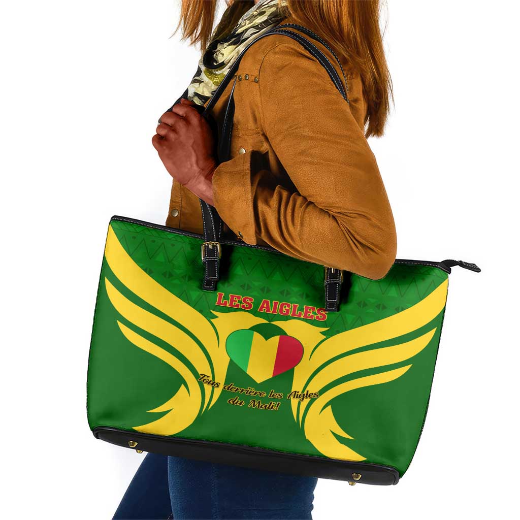 Support Les Aigles Du Mali - Mali Football Leather Tote Bag